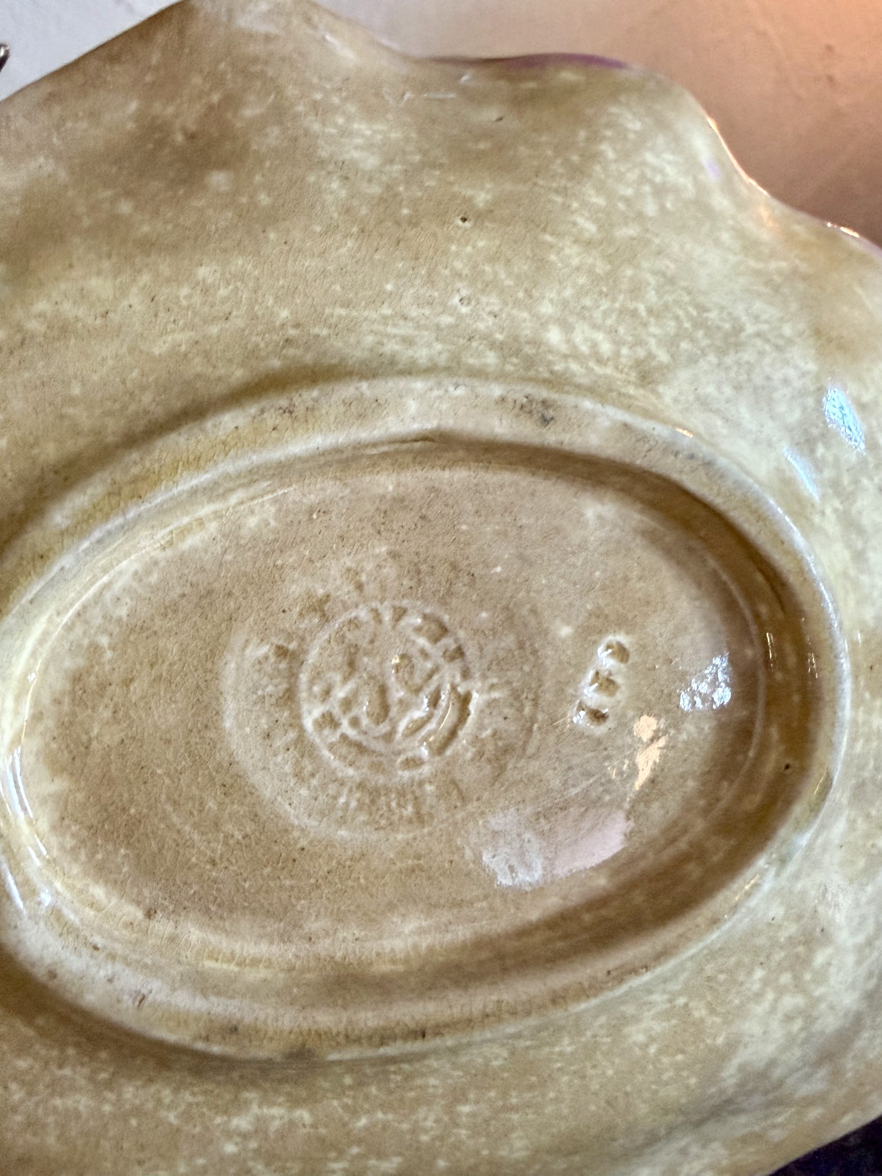 Antique Majolica Leaf Dish