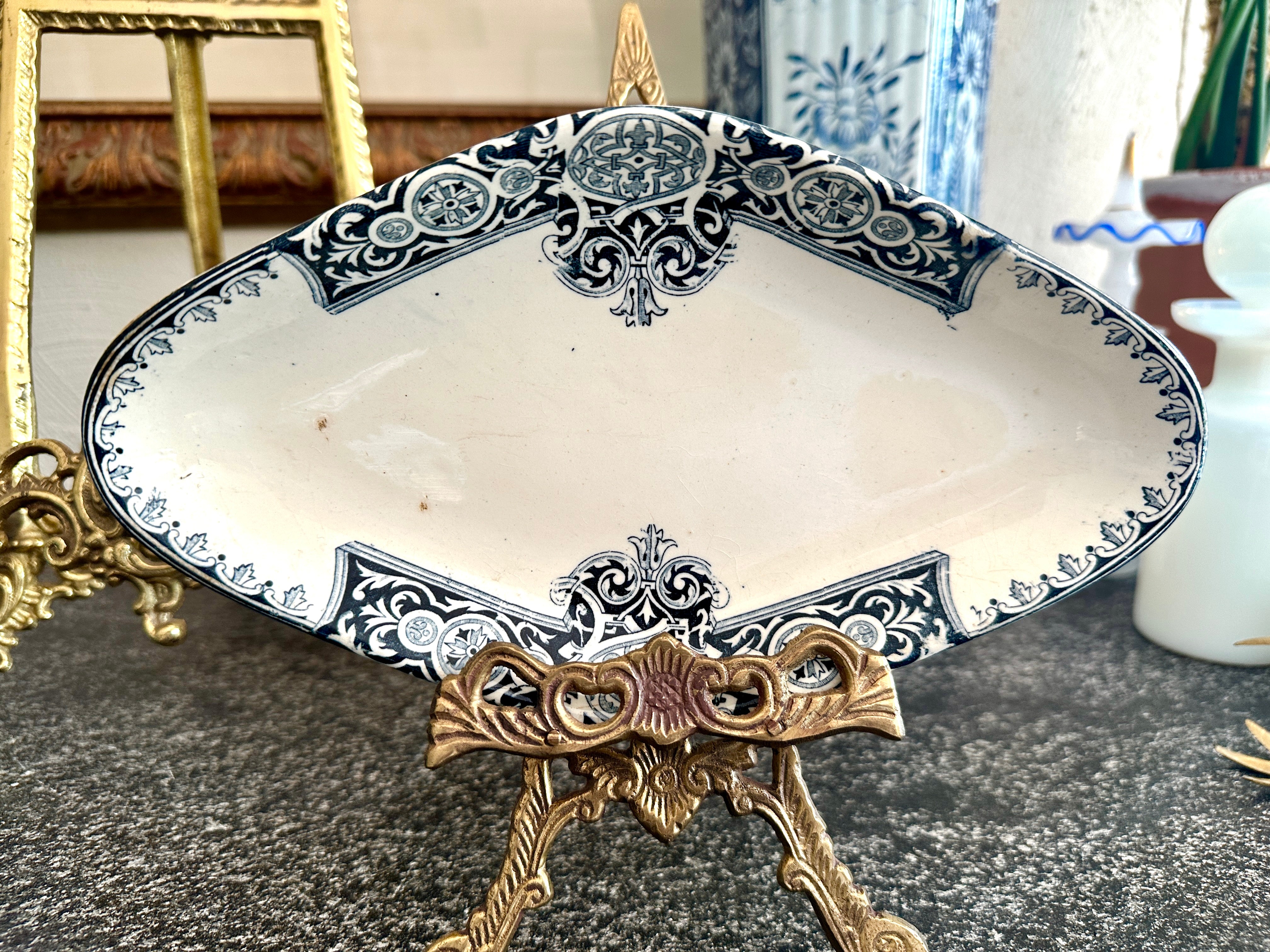 Antique Terre de Fer Serving Dish