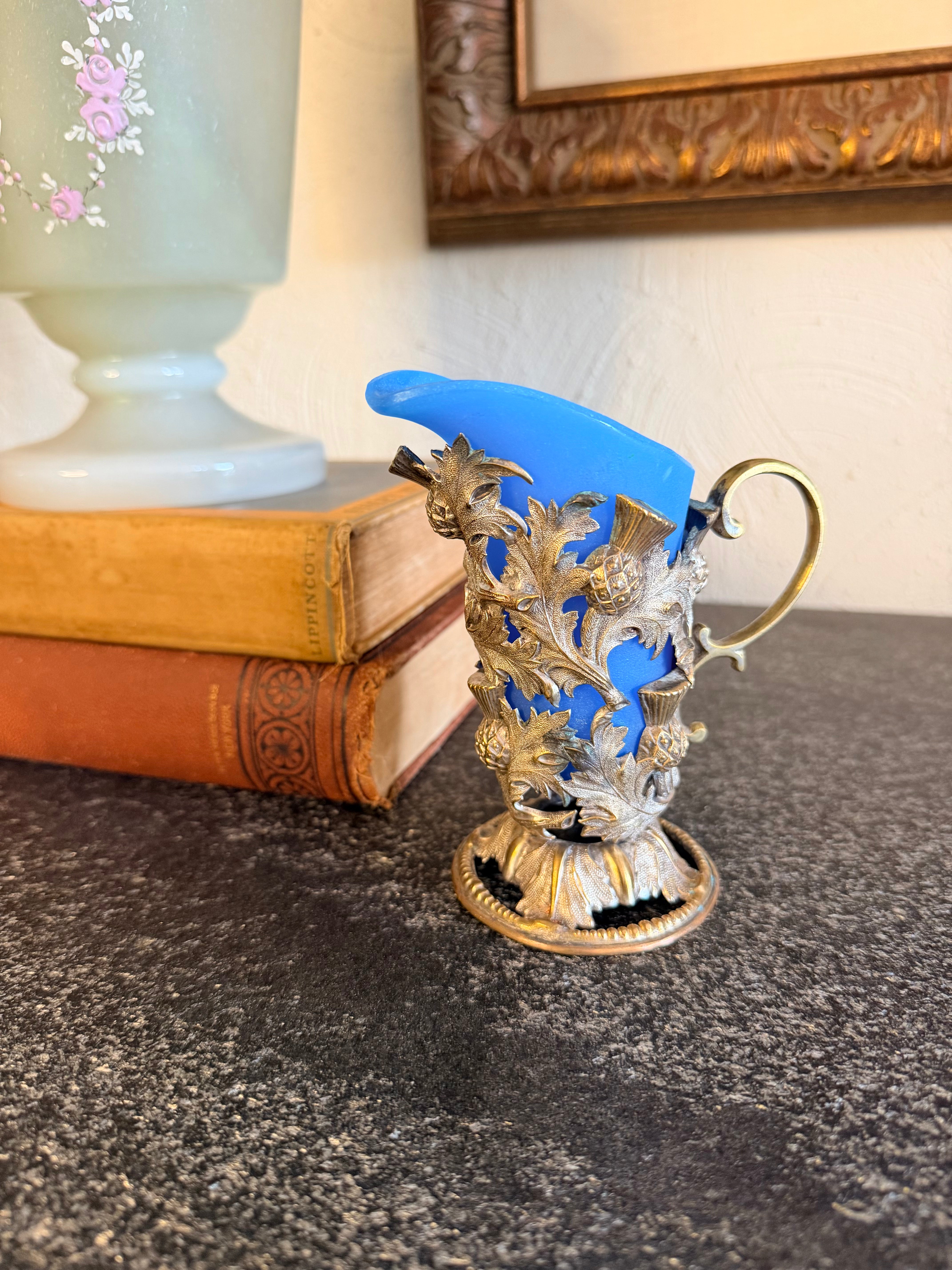 Antique Ormolu and Opaline Creamer