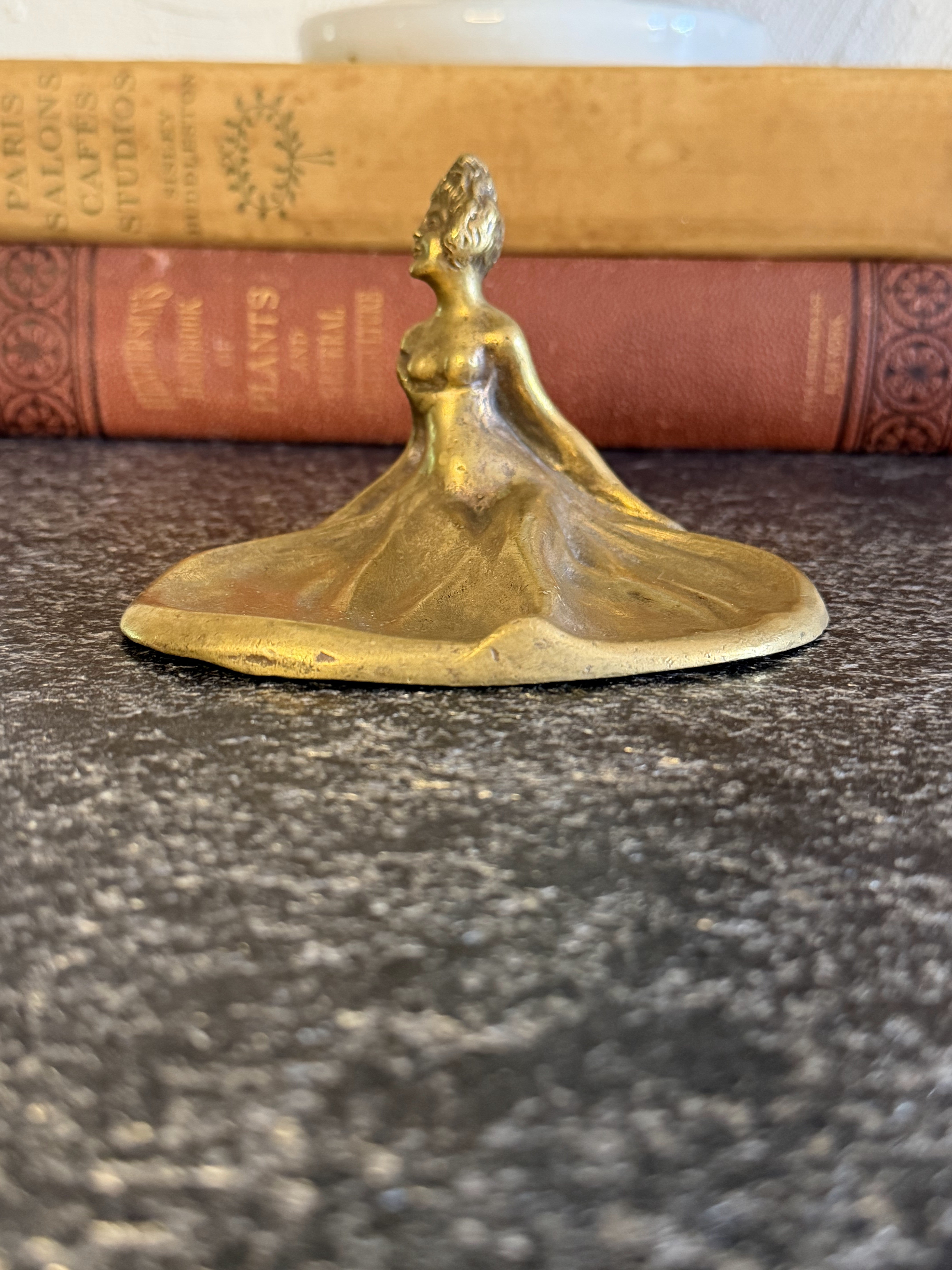Signed Art Nouveau Bronze Trinket Dish
