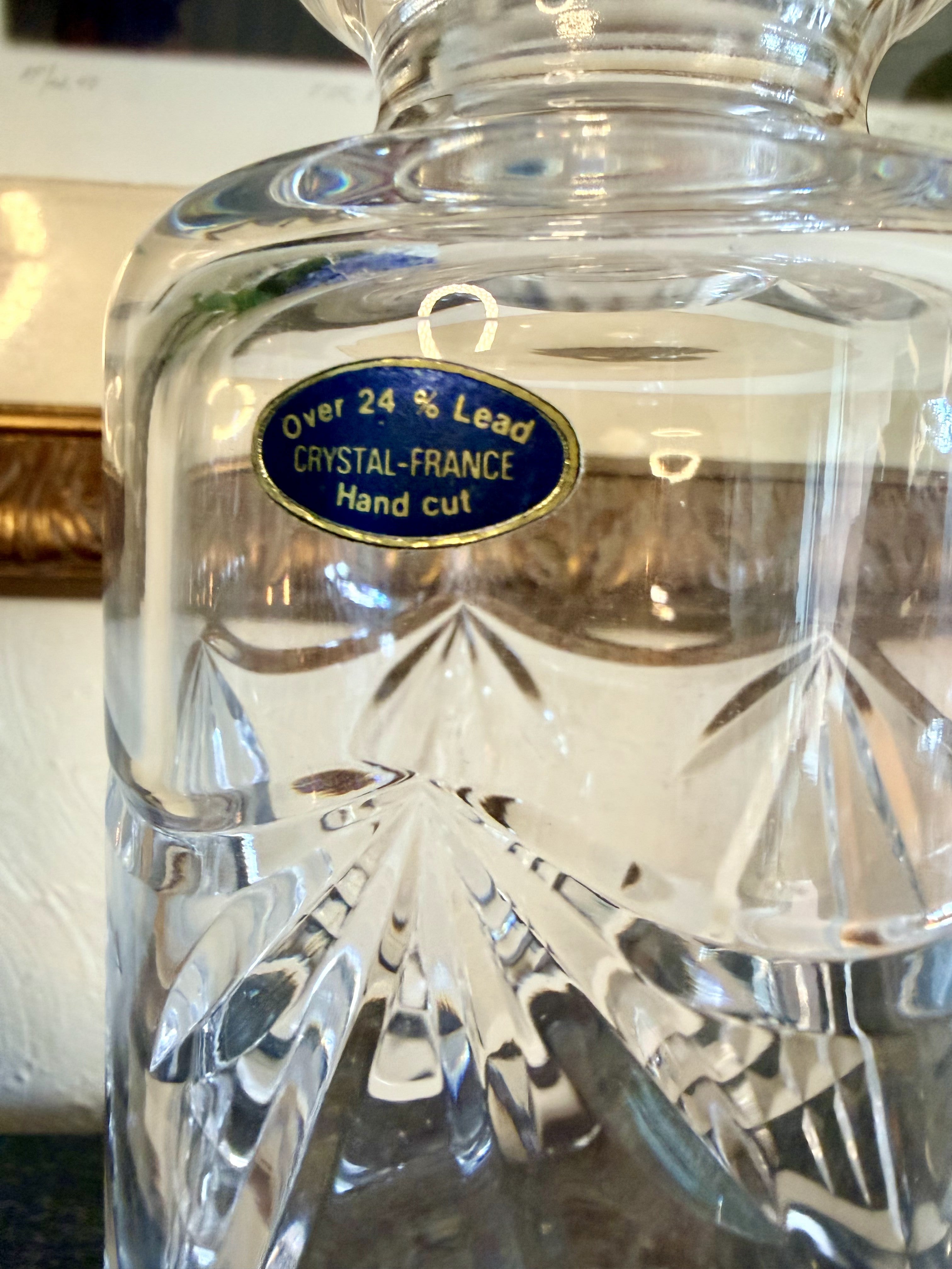 French Crystal Beverage Dispenser with Stopper