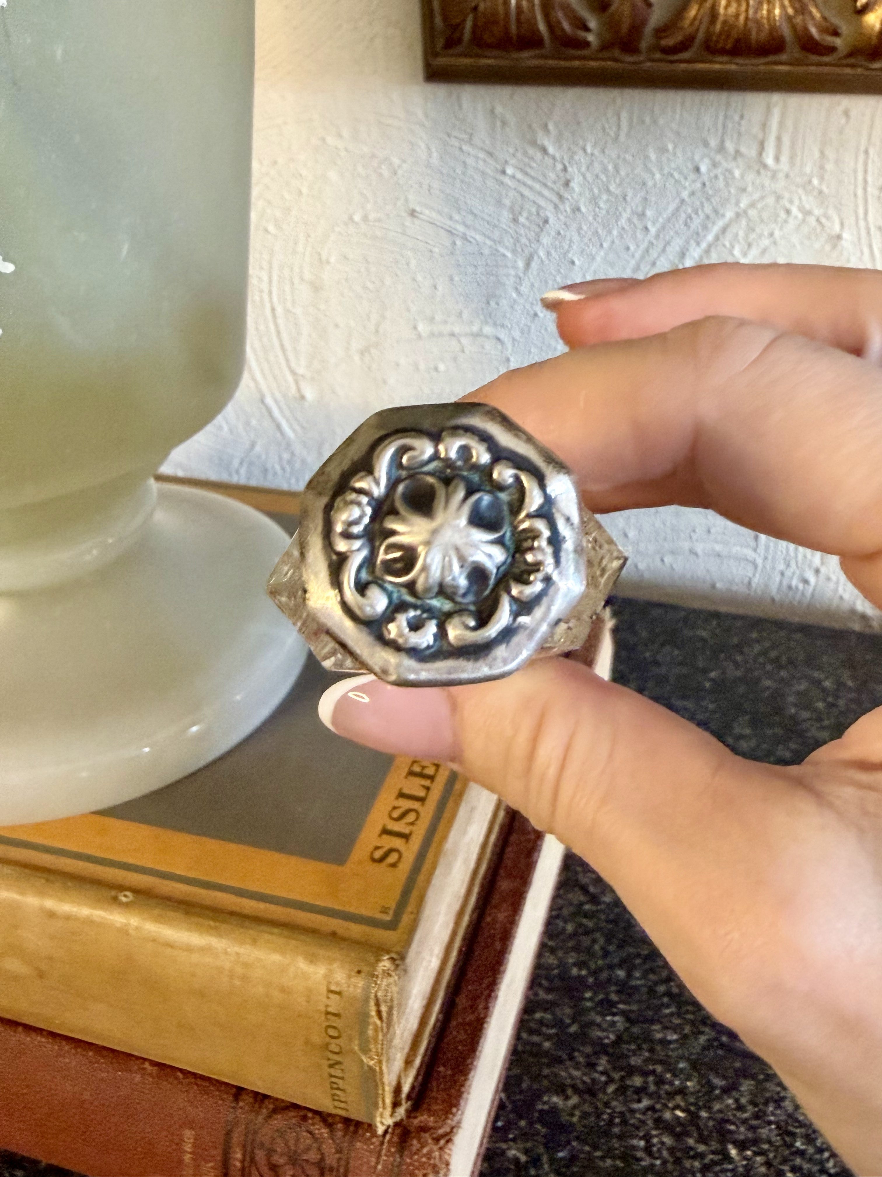 Vintage Cut Glass and Sterling Parfum Bottle