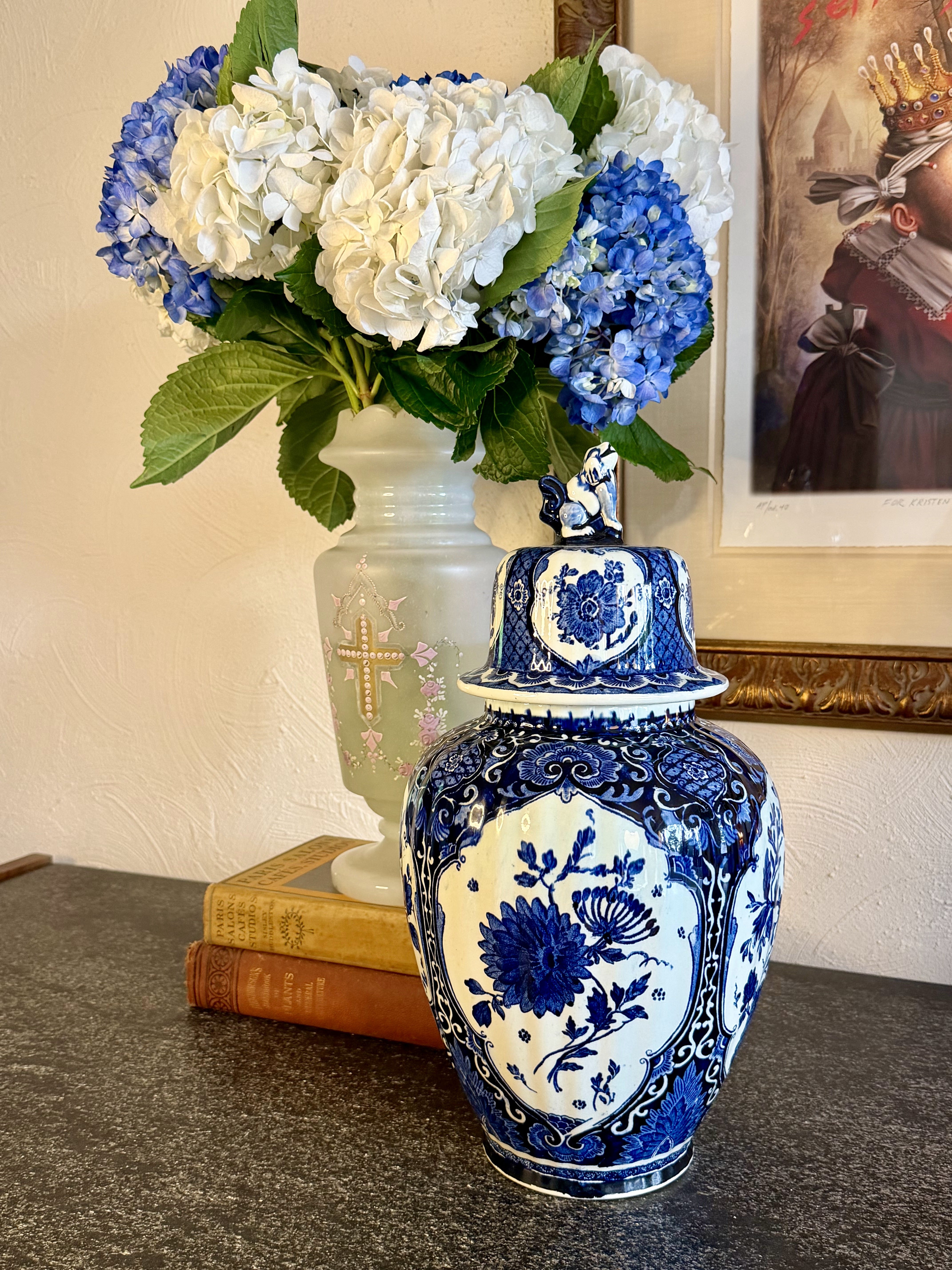 Large Antique Delft Lidded Jar