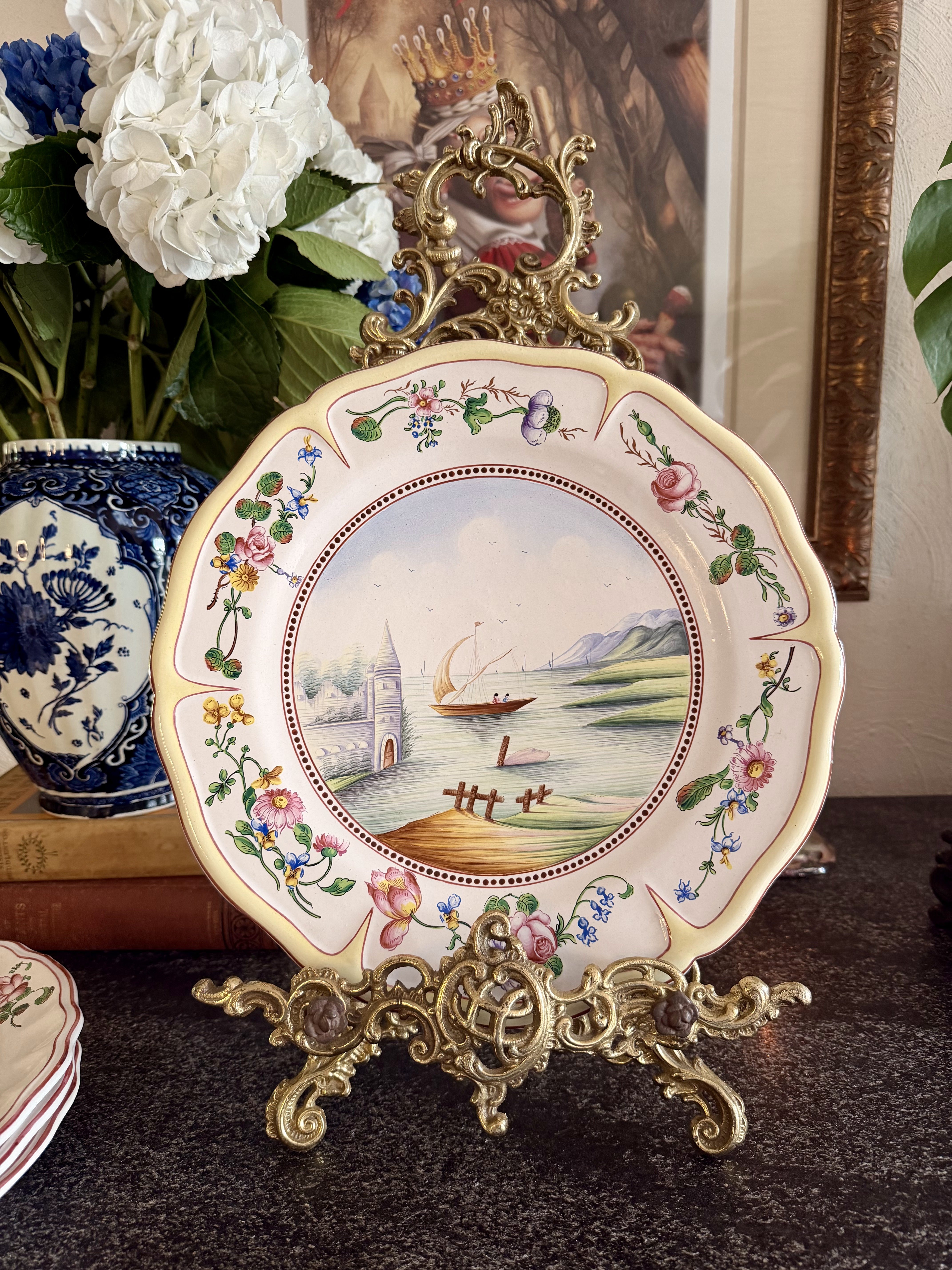 French Faience Nautical Platter