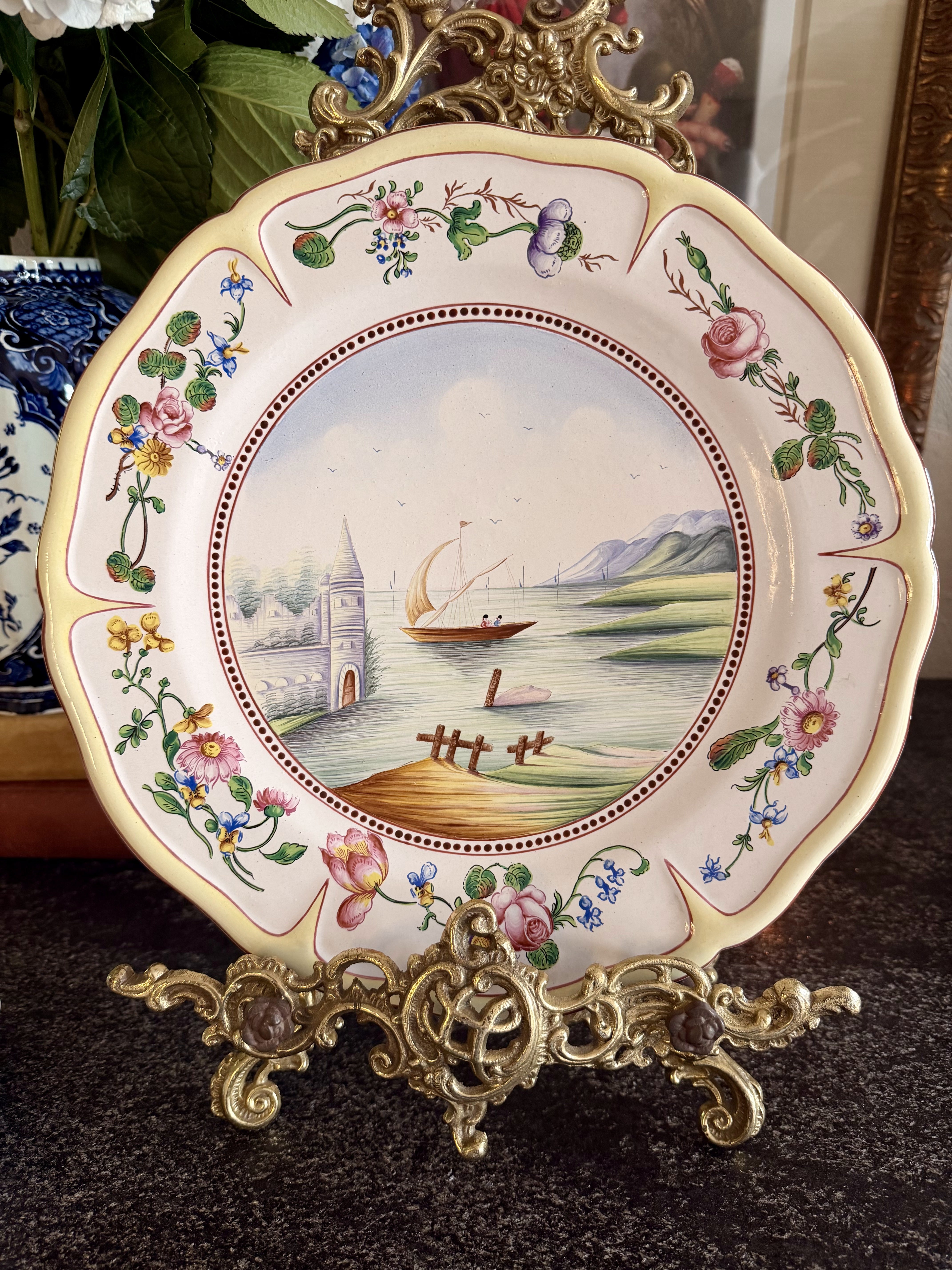 French Faience Nautical Platter