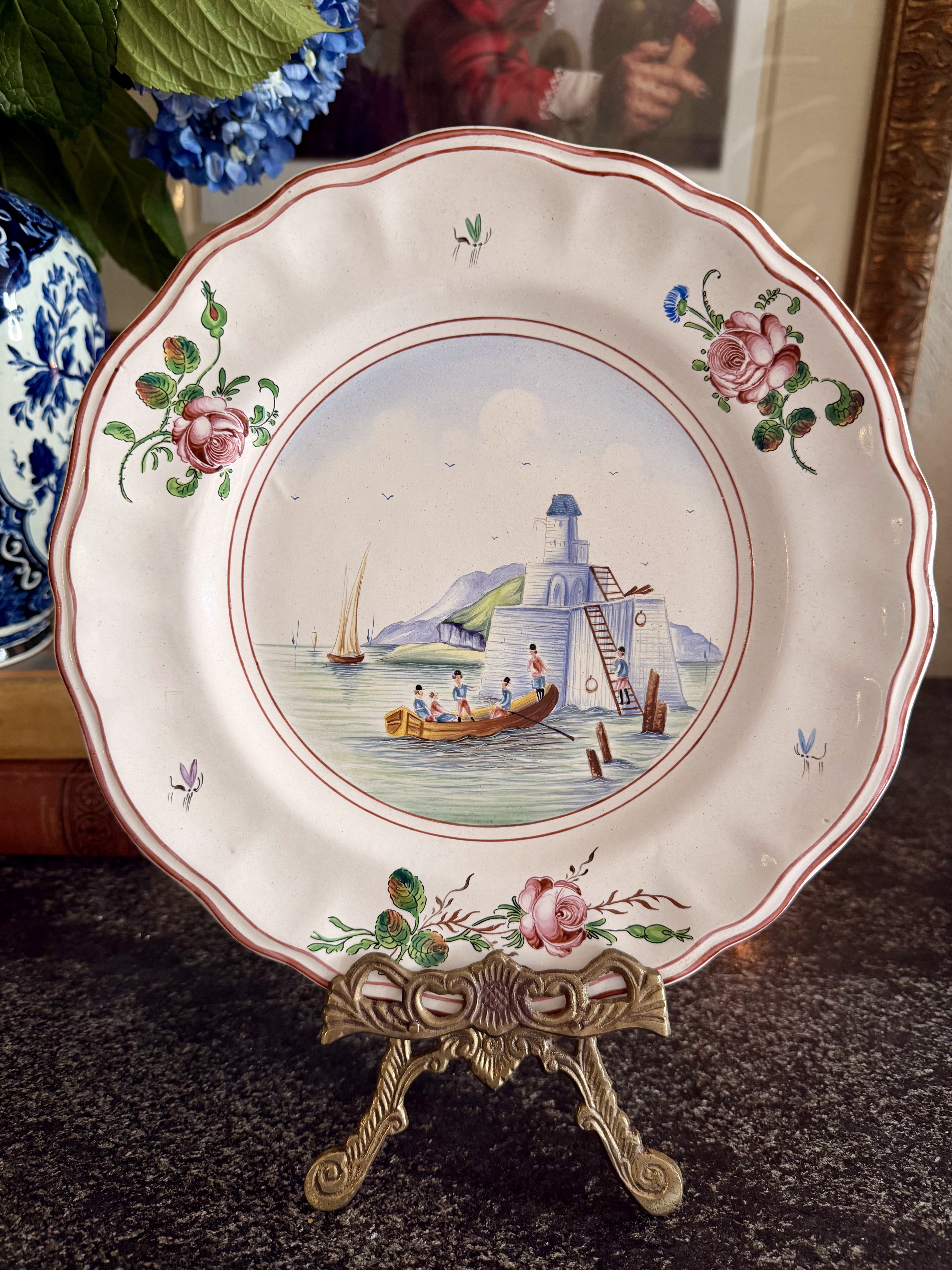 French Faience Nautical Plate 1