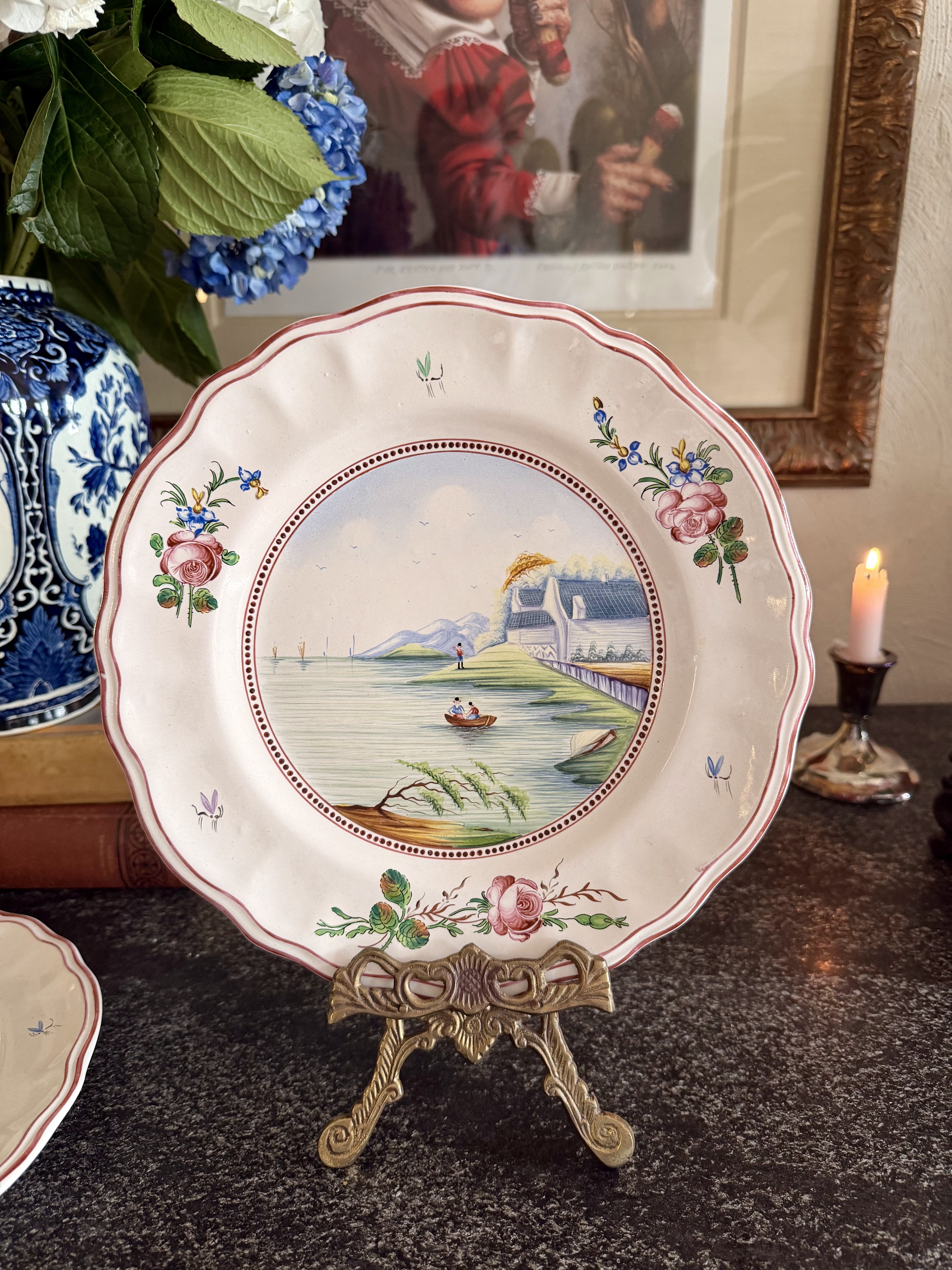 French Faience Nautical Plate 2