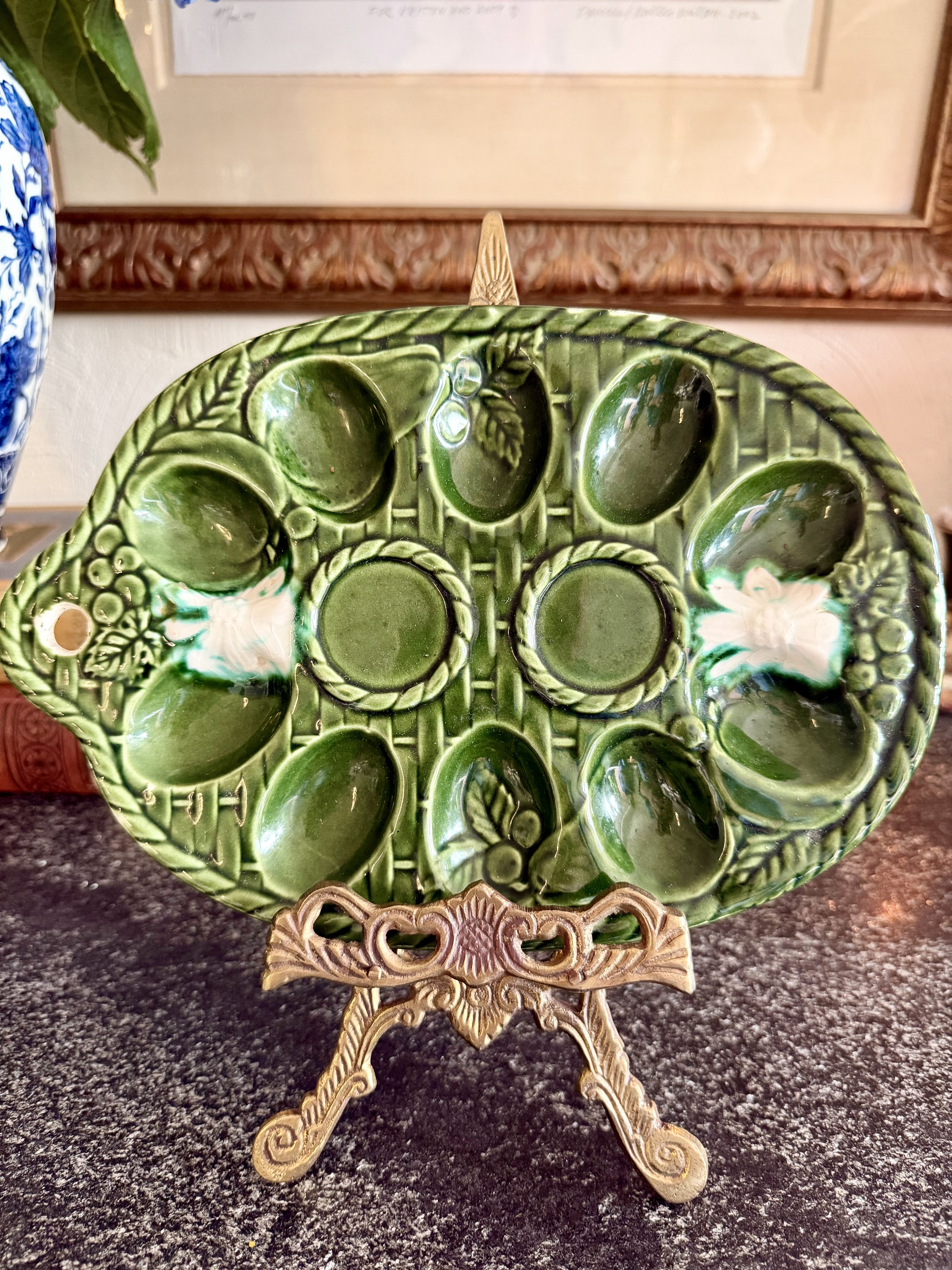 Vintage French Egg Plate