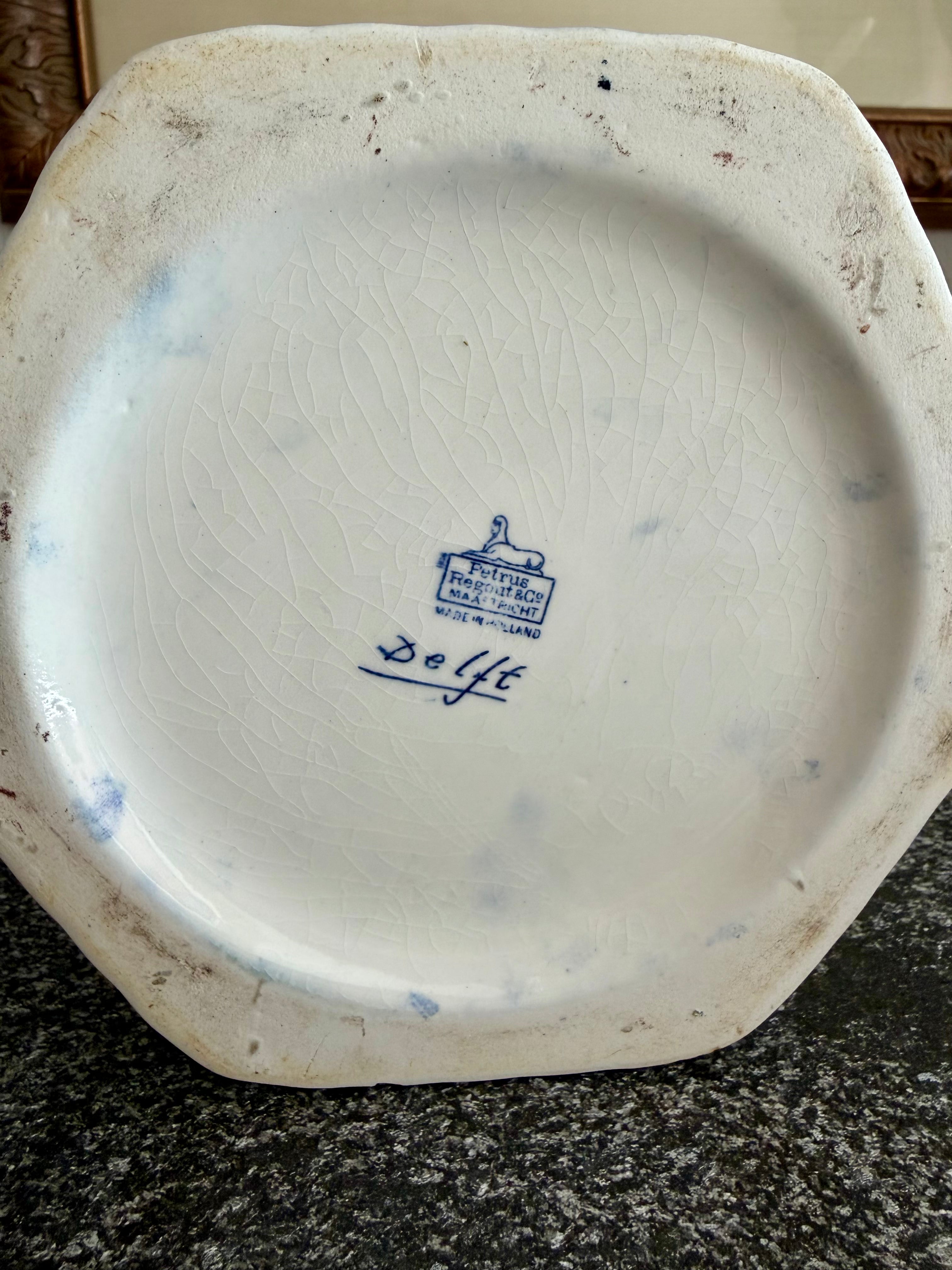 Tall Antique Delft Vase