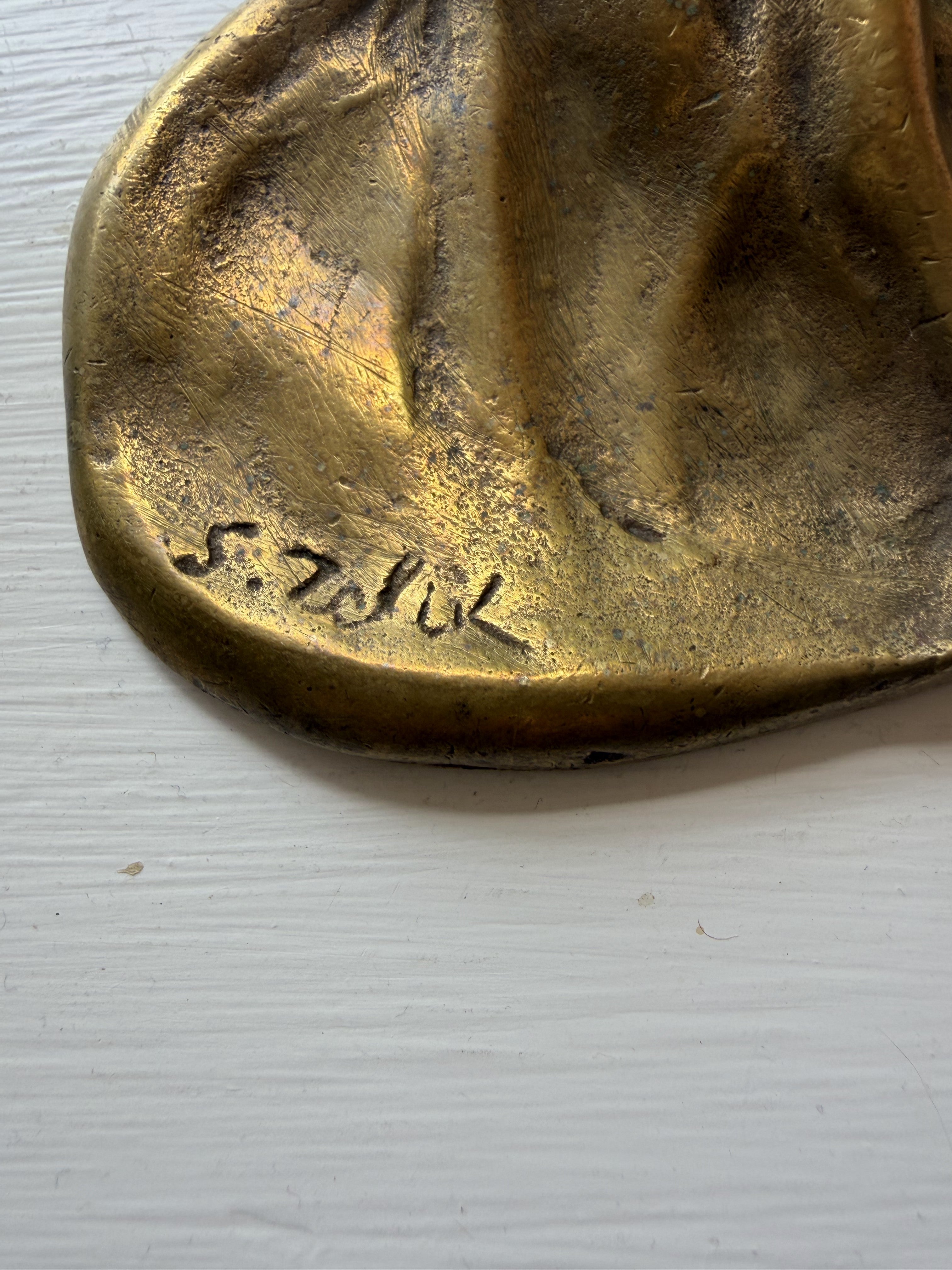 Signed Art Nouveau Bronze Trinket Dish