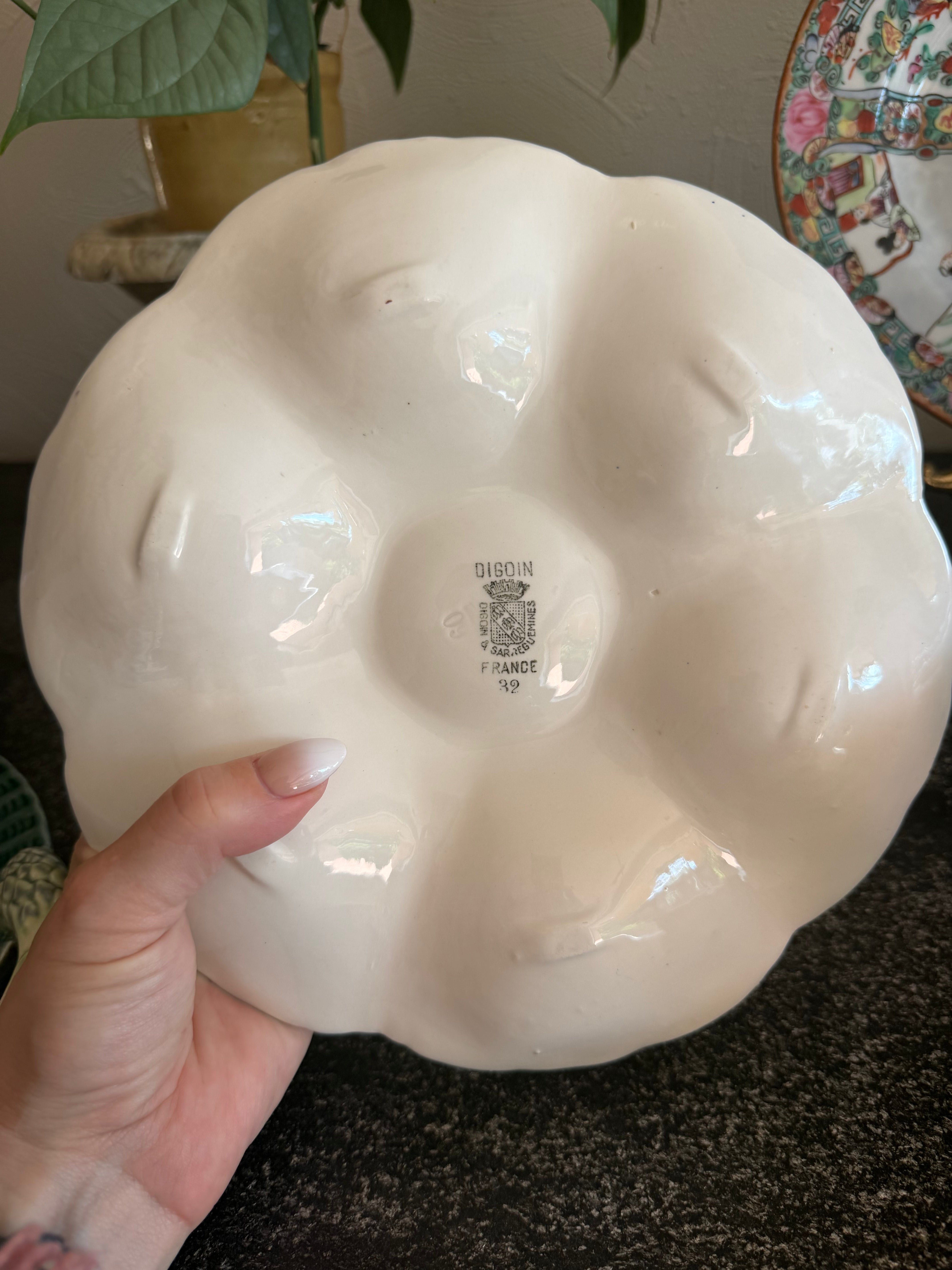 Antique French Oyster Plate