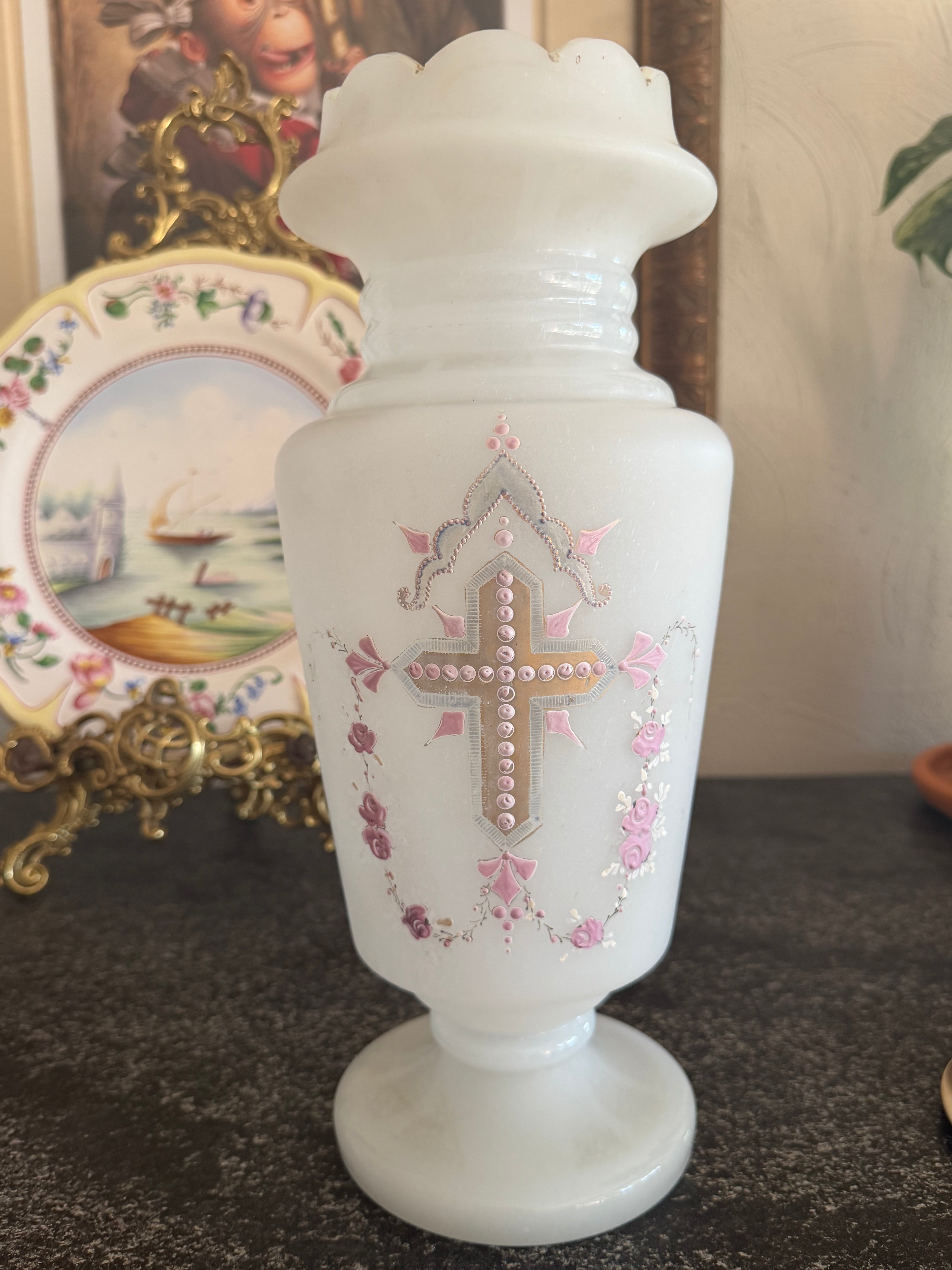 Antique French Opaline Vase