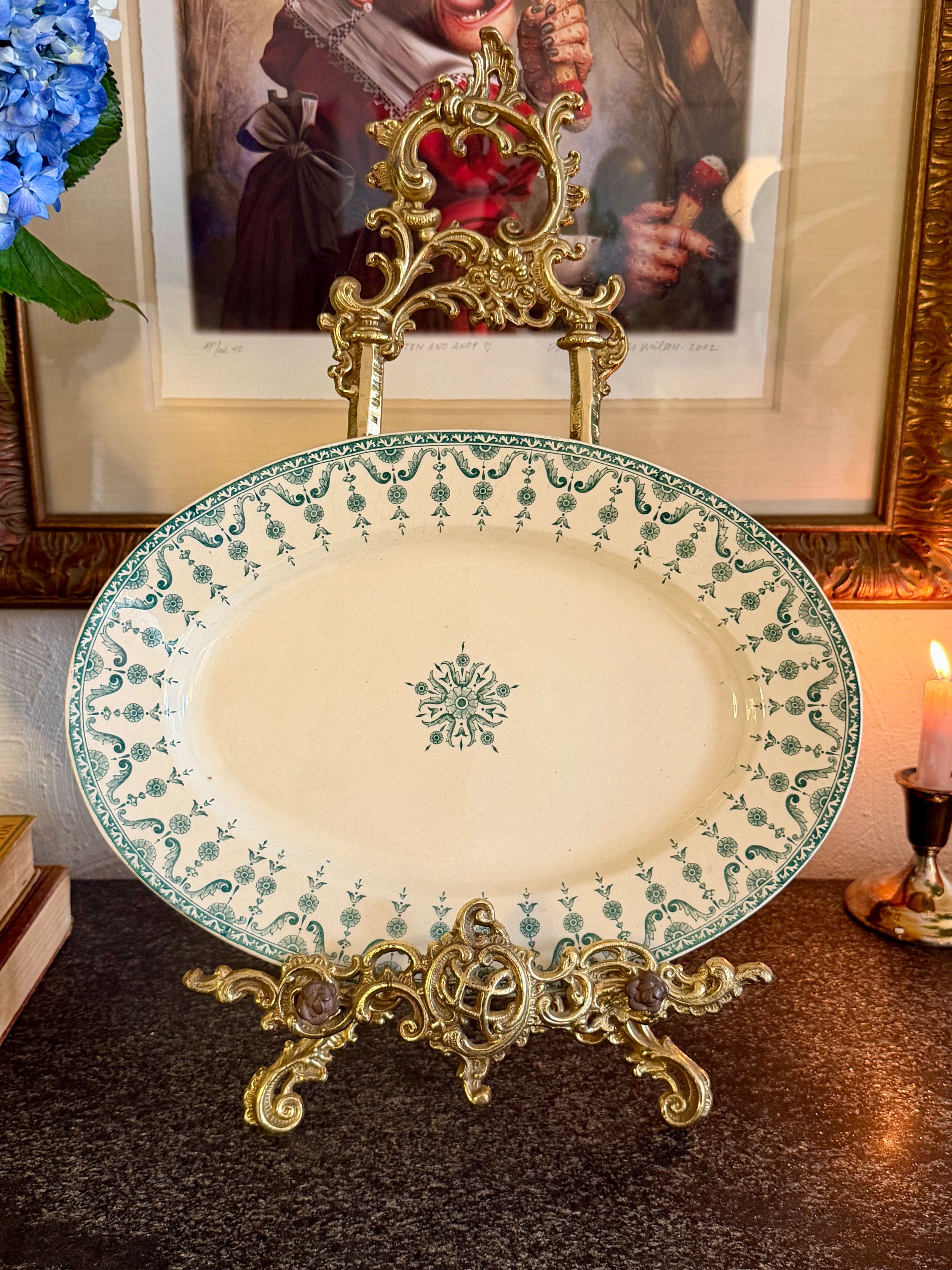 Antique French Terre de Fer Platter