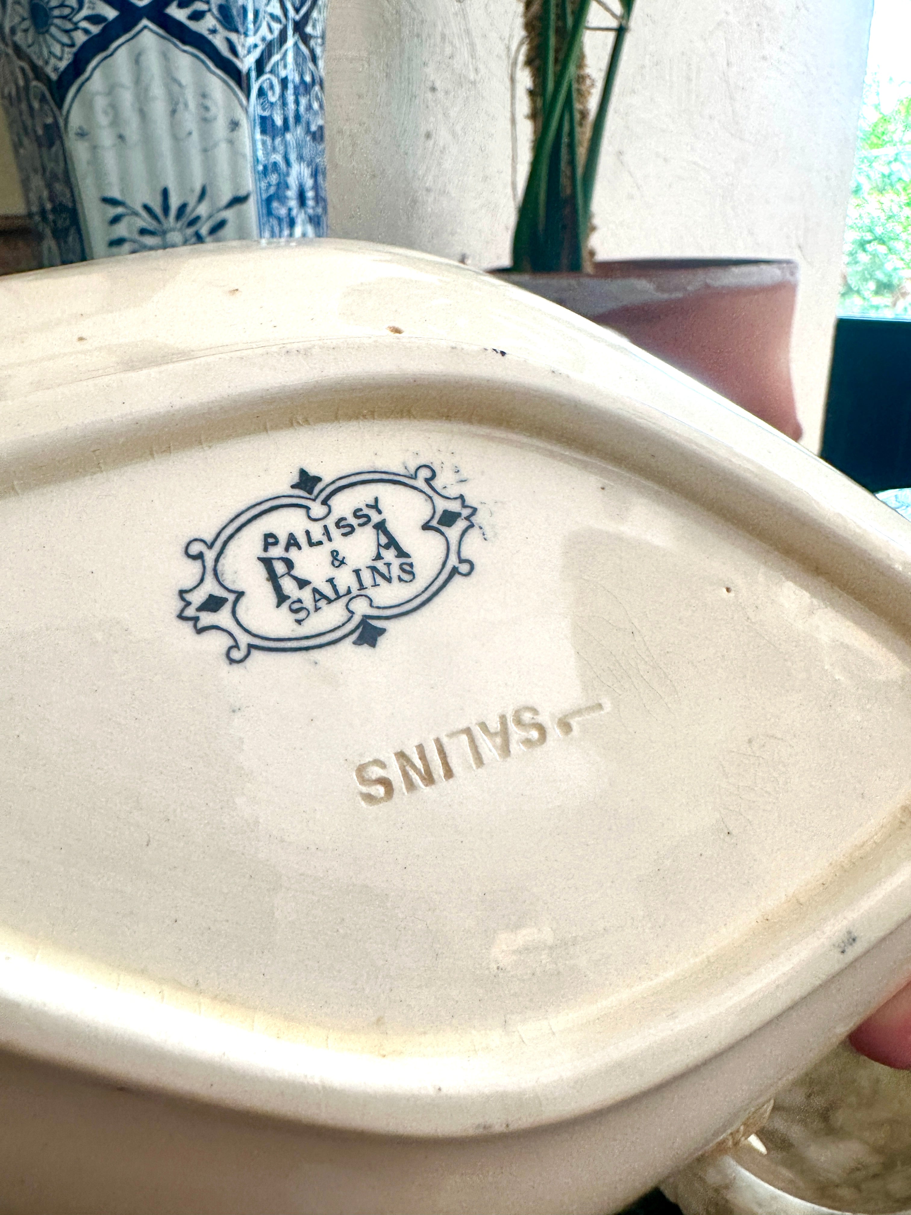 Antique Terre de Fer Serving Dish